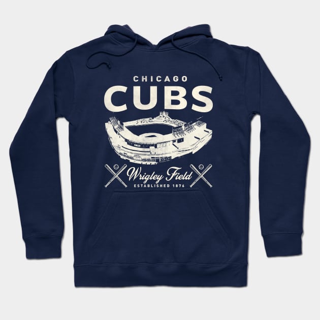 Chicago Cubs Wrigley Field by Buck Tee Hoodie by Buck Tee